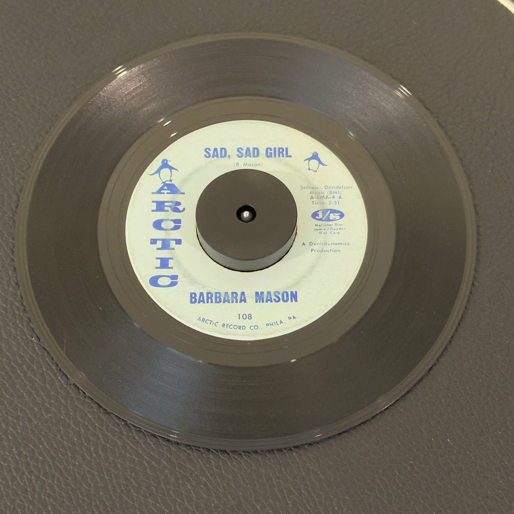 7" vinyl record by Mason, Barbara featuring "Sad, Sad Girl/Come To Me", released on Arctic (108), in VG (Very Good) condition, classic analog collectable for turntable playback. VG copy that plays great!  Ring mark on both sides of the label.