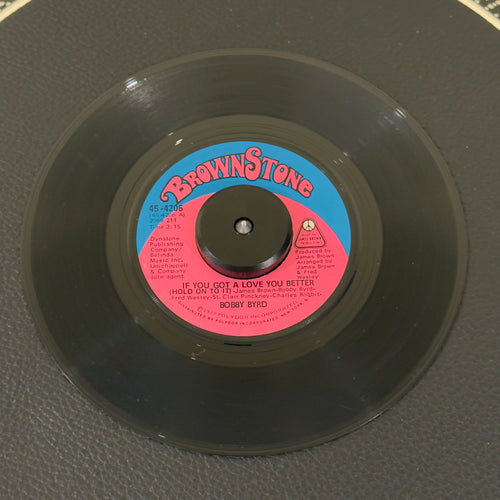 7" vinyl record by Byrd, Bobby featuring "If You Got A Love You Better (Hold On To It)/You've Got To Change Your Mind", released on Brownstone (45-4206), in VG+ (Very Good Plus) condition, classic analog collectable for turntable playback. Soul banger arranged by Fred Wesley and the Godfather of Soul - James Brown!