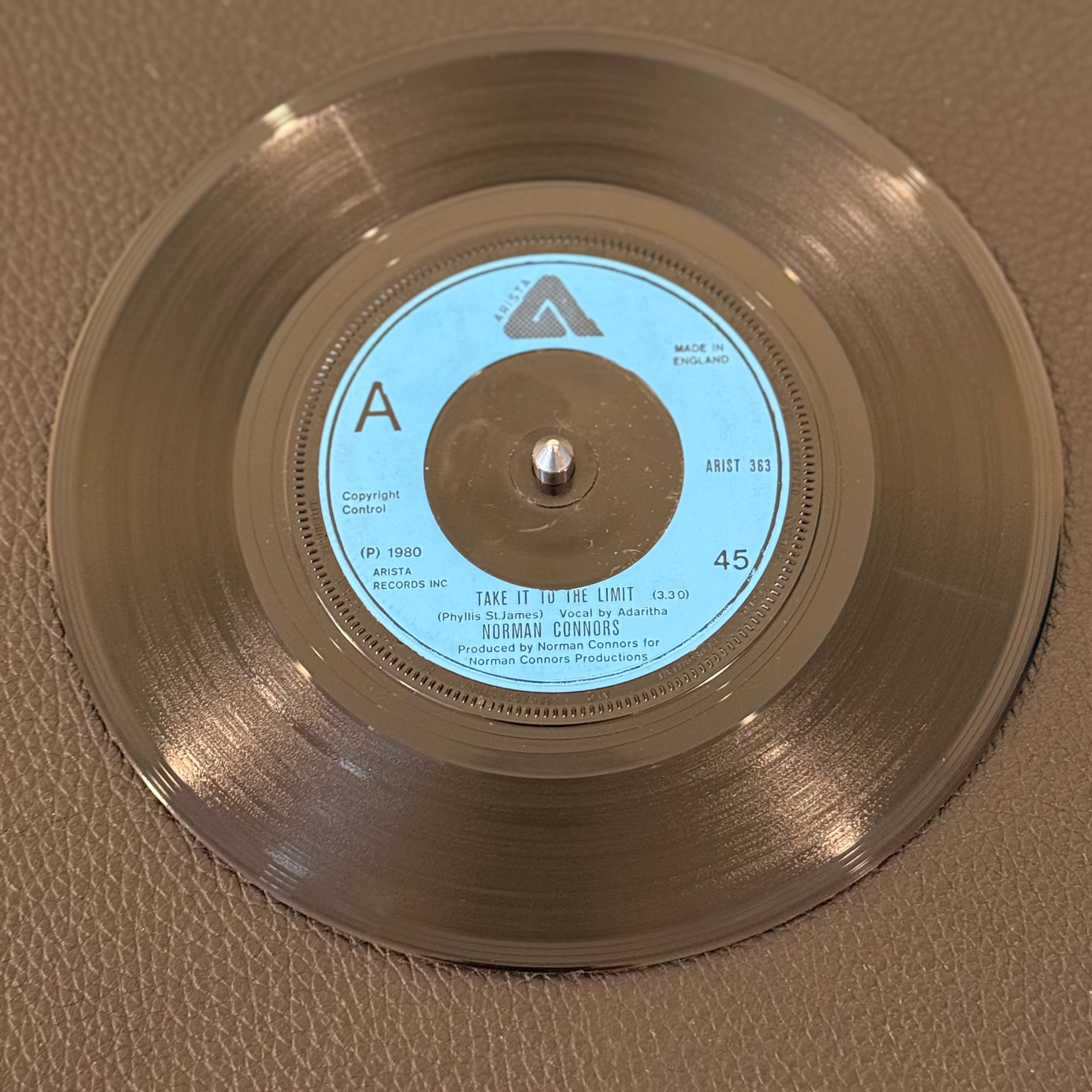 7" vinyl record by Connors, Norman featuring "Take It To The Limit/Black Cow", released on Arista (ARIST 363), in VG+ (Very Good Plus) condition, classic analog collectable for turntable playback. Includes Arista sleeve. UK Pressing.
