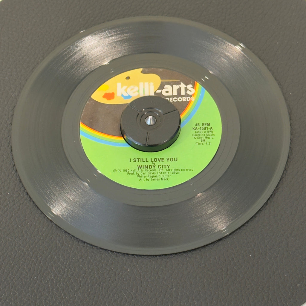 7" vinyl record by Windy City featuring "I Still Love You/Let Me Ride", released on Kelli-Arts Records (KA-4501), in NM (Near Mint) condition, classic analog collectable for turntable playback. 
